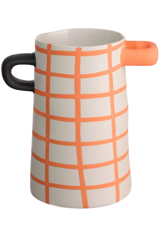 Rayu Vase orange kariert