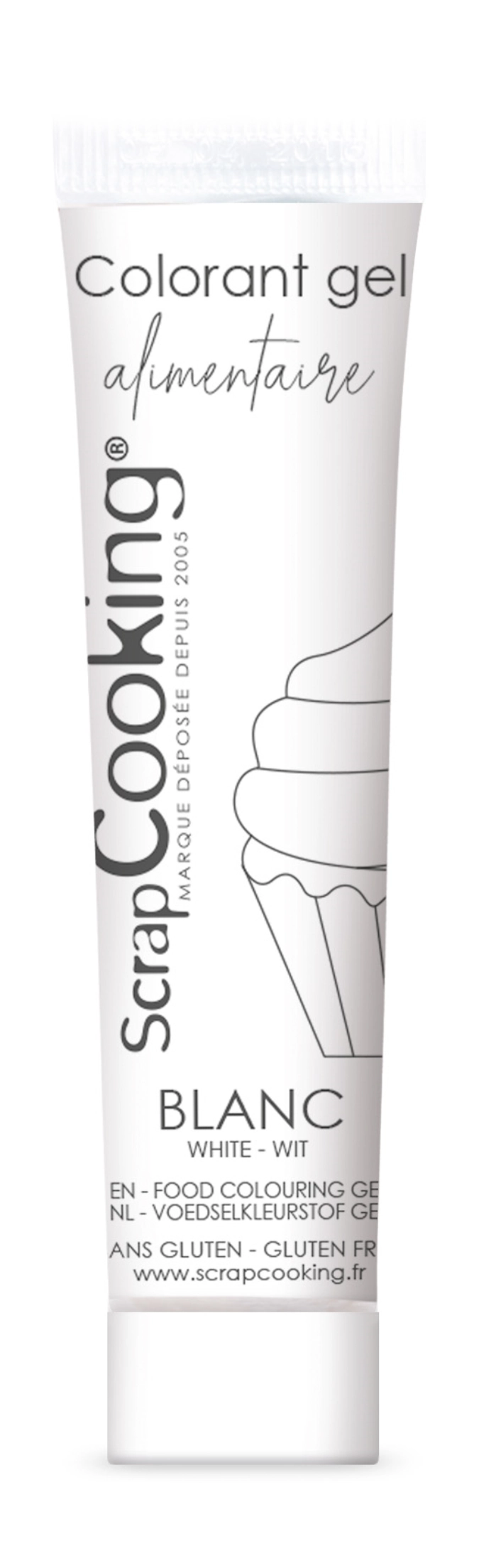Colorant alimentaire gel blanc 20g