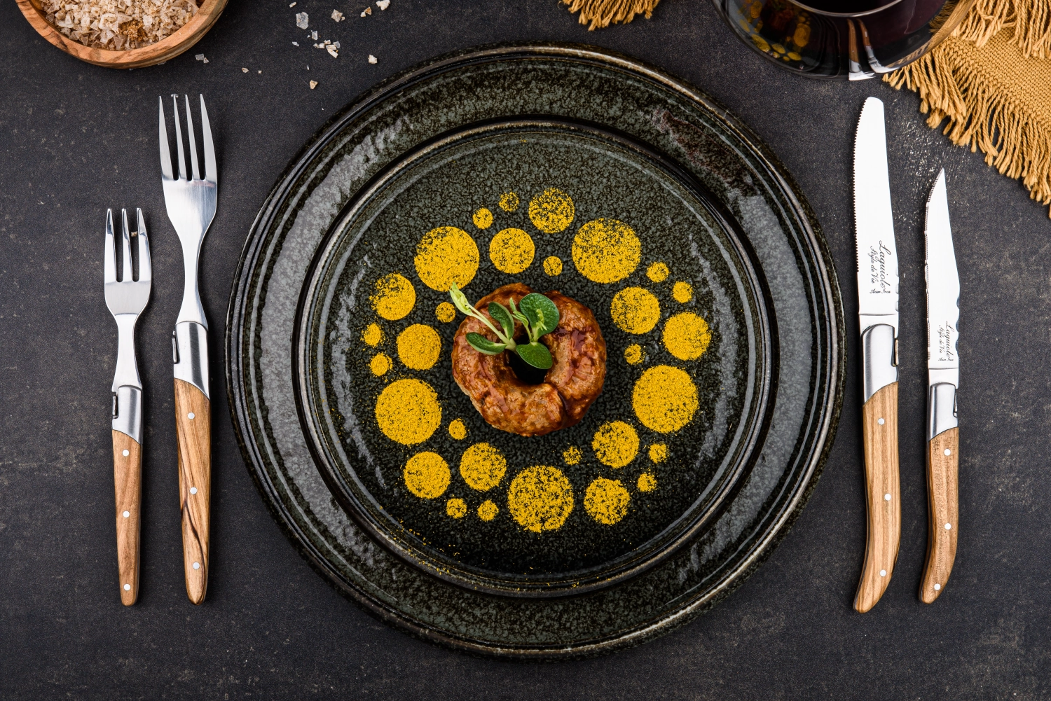 Set de 16 couverts en bois d'olivier