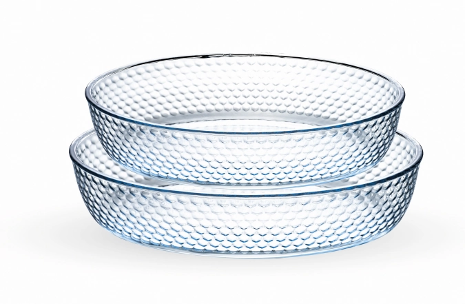 Lot de 2 plats à four ovales avec nid d'abeille