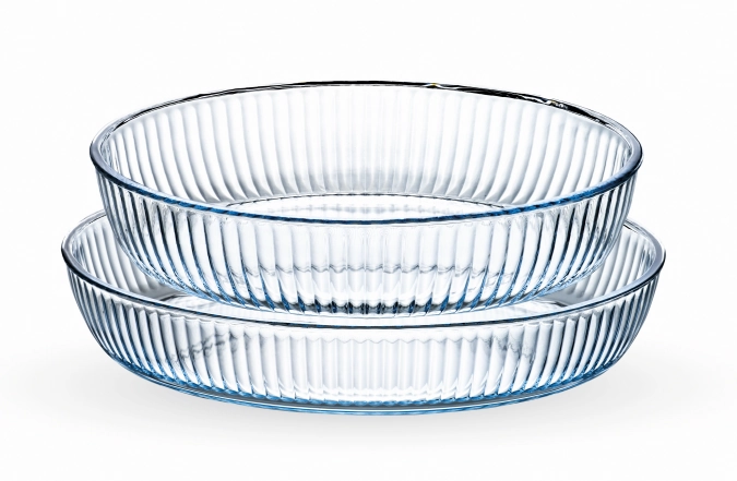 Lot de 2 plats à gratin ovales avec gaufrage