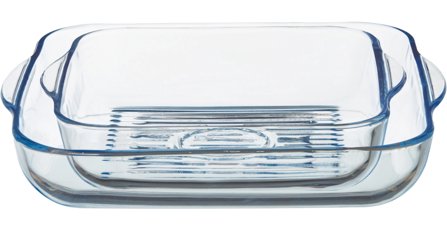 Lot de 2 moules à pâtisserie avec grillage carré.