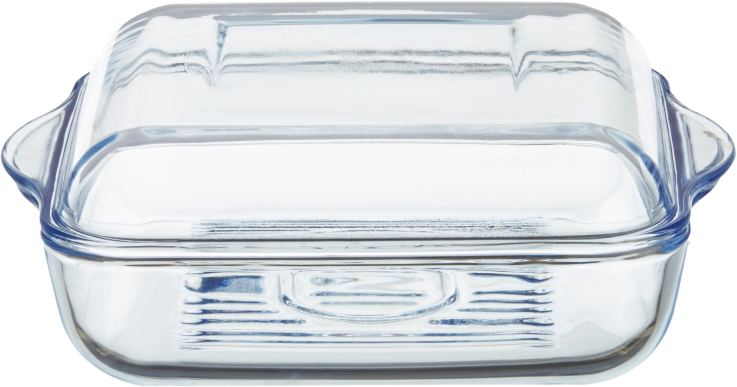 Auflaufform mit Deckel mit Grillprägung