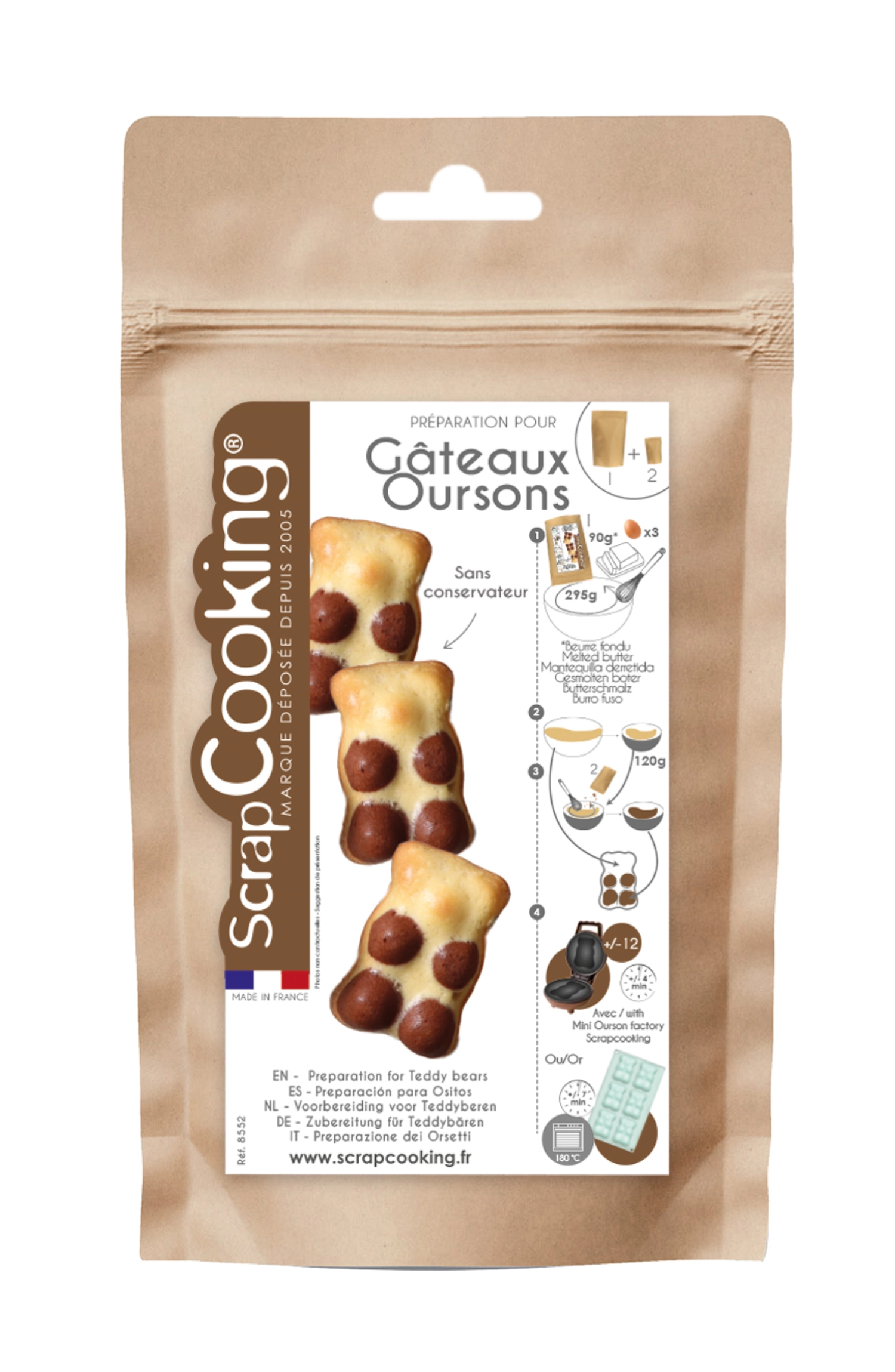 Mélange prêt pour gâteau ours en peluche