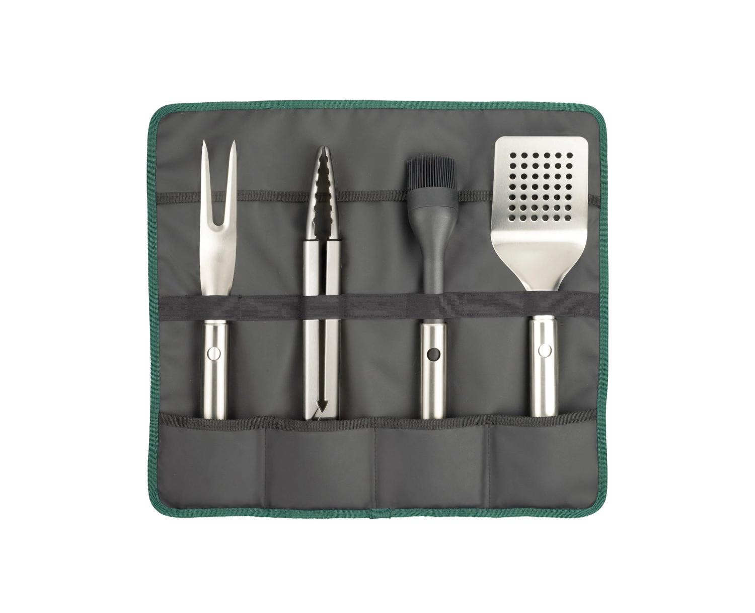 4er Set GrillOut BBQ-Utensilien Set mit Etui