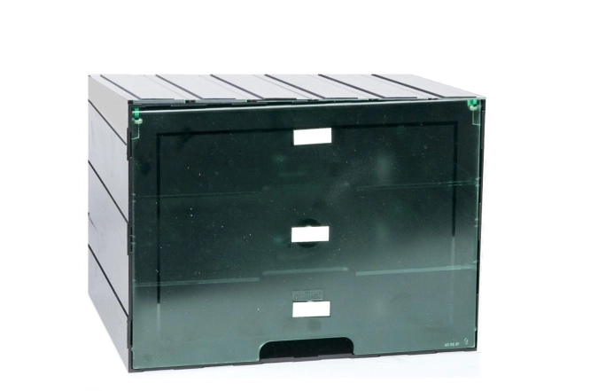 Boîte à disques grande avec 2 rayons pour 3 disques