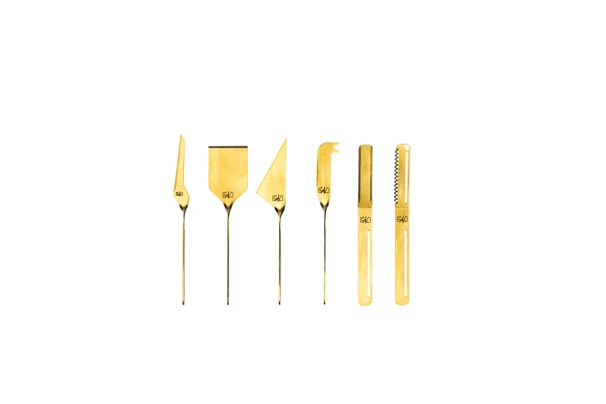 Set de 6 couteaux à fromage et à beurre Gold