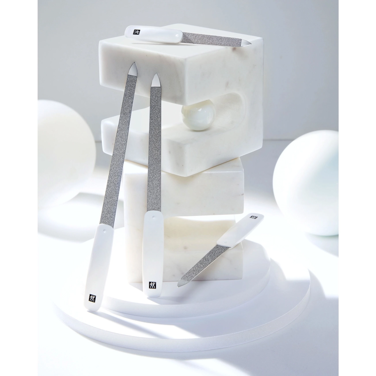 Twin classic lime à ongles saphir, 160 mm manche blanc