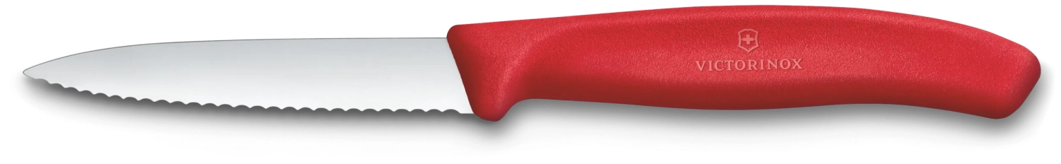 Swiss Classic, Gemüsemesser, 8cm, Wellen, rot