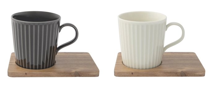 Set de 2 Take a Break tasses à café sous-verres acacia