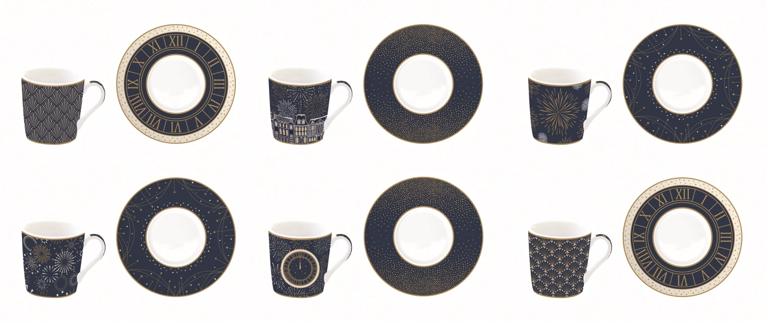 6er Set Midnight Espressotasse