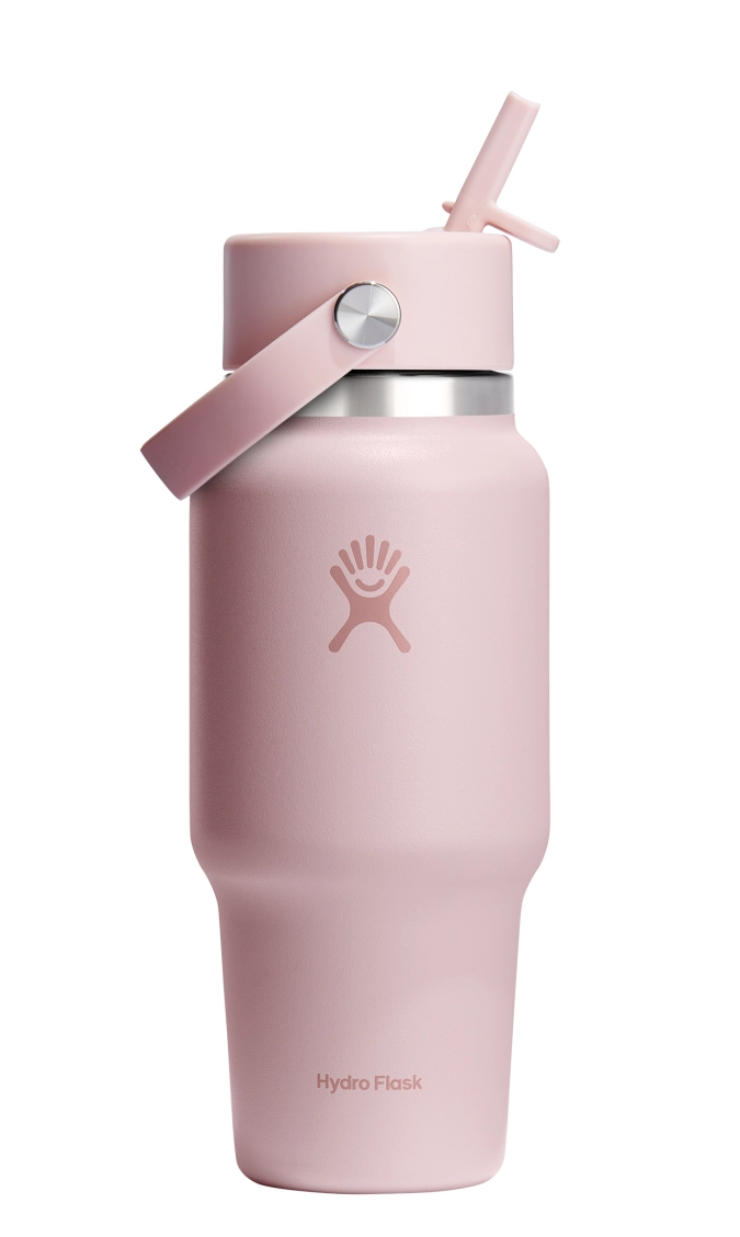 Trinkflasche Travel Wide Flex Deckel Strohhalm