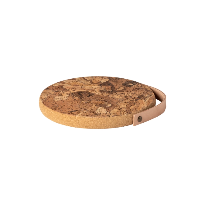 Cork Collection dessous de verre avec poignée en cuir