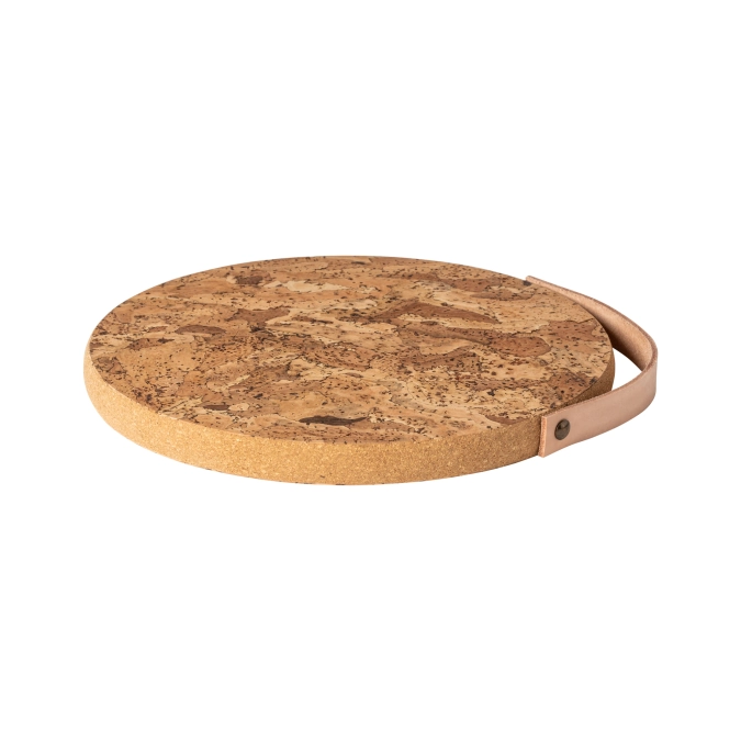 Cork Collection dessous de verre avec poignée en cuir