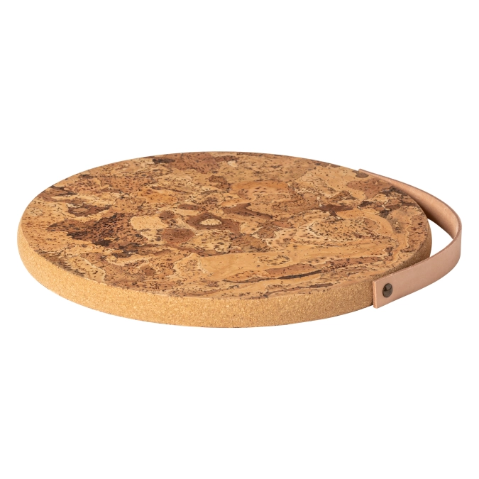 Cork Collection dessous de verre avec poignée en cuir