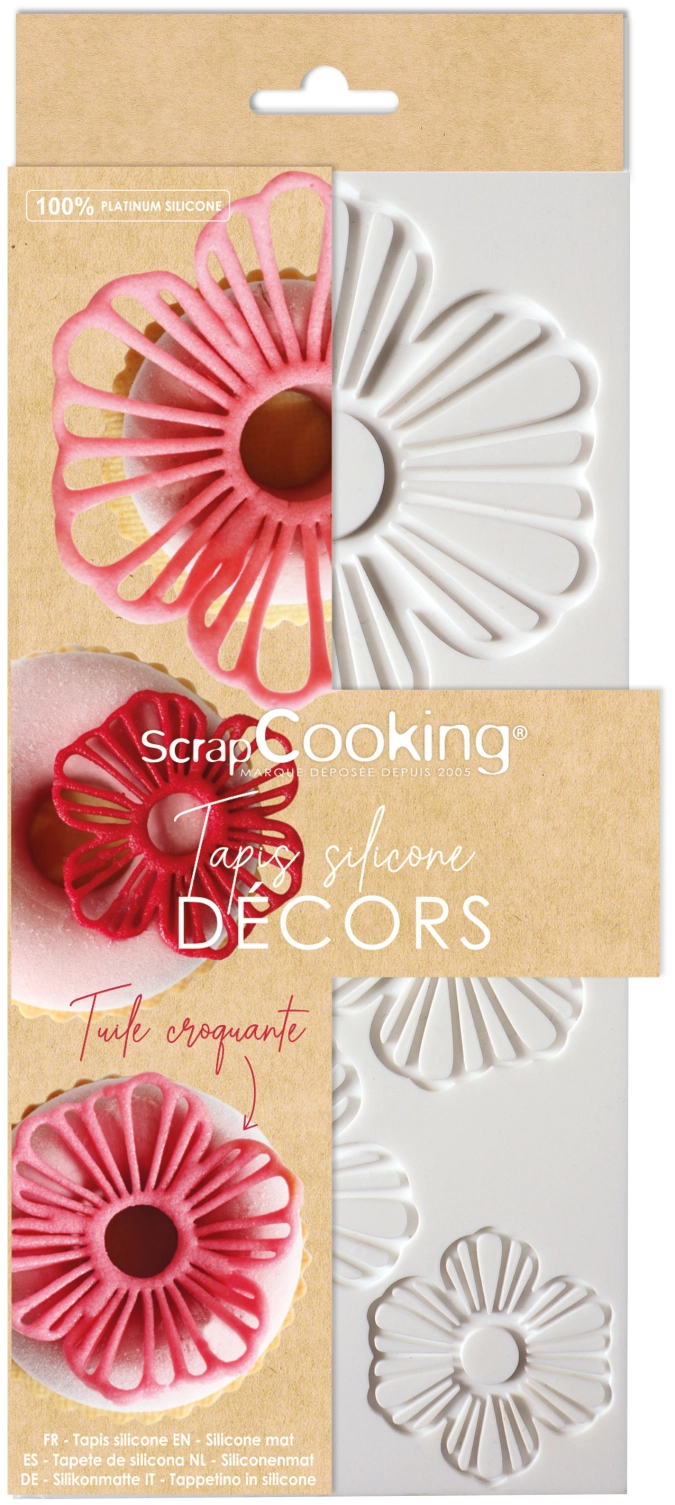 Tapis silicone décors fleurs