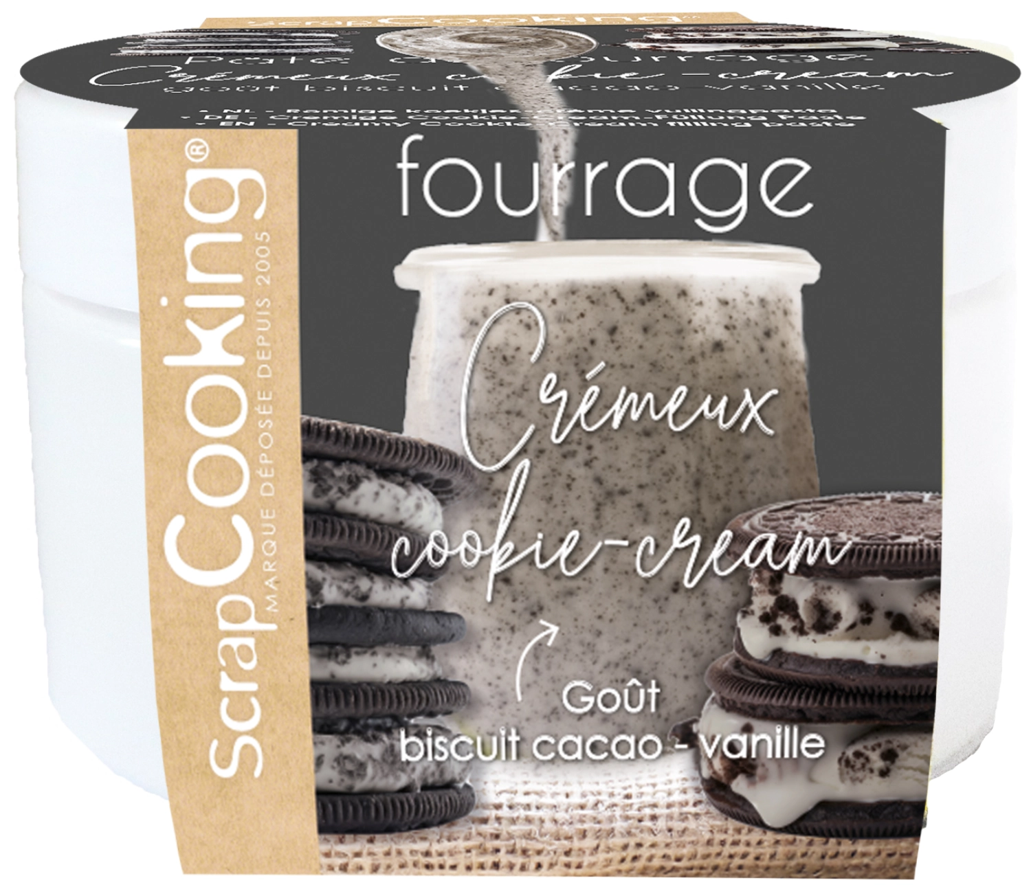 Pâte de fourrage crémeux cookie Cream