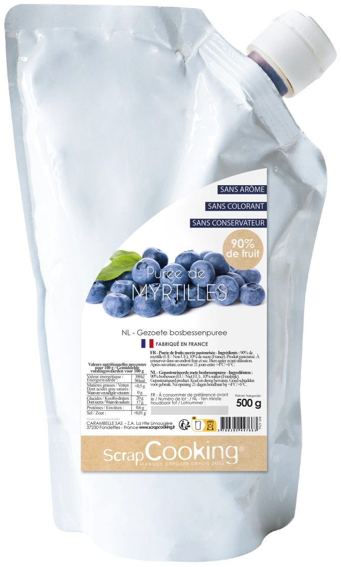 Purée de fruit myrtille