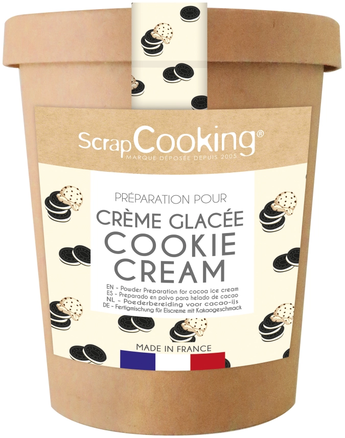 Préparation crème glacée cookie cream
