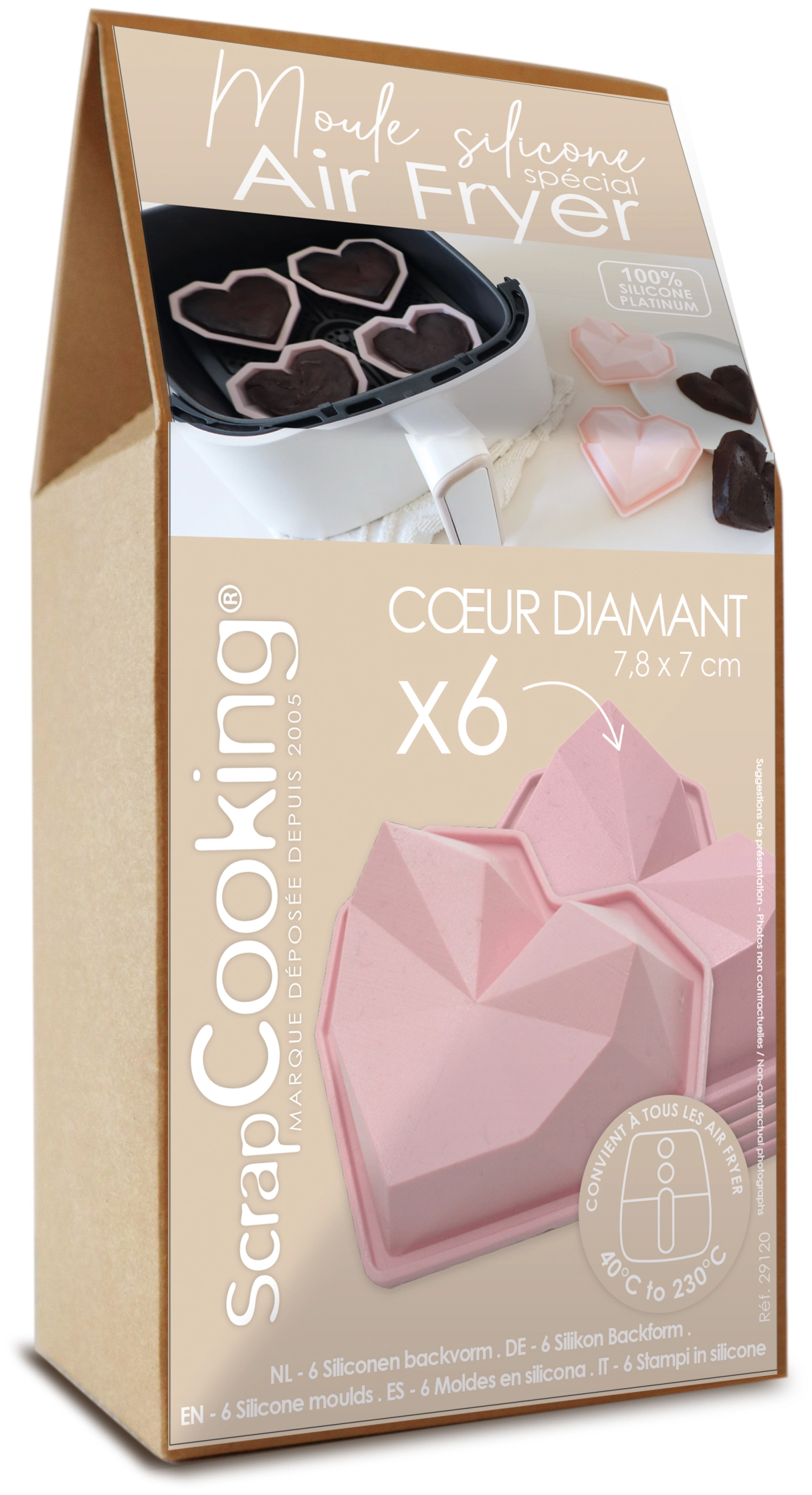 6er Set Backform für Heissluftfritteuse Herz