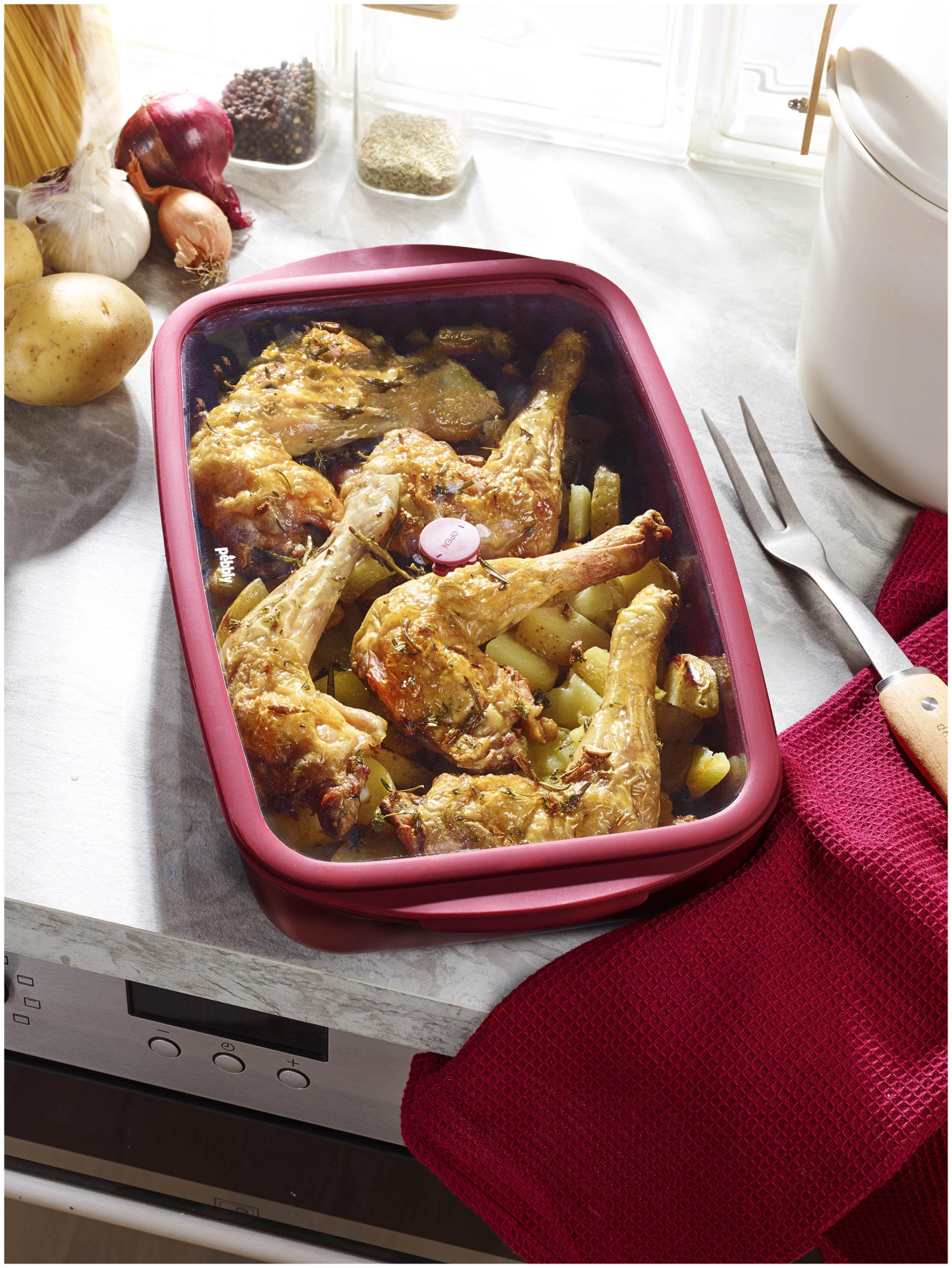 Plat à four avec couvercle fraîcheur