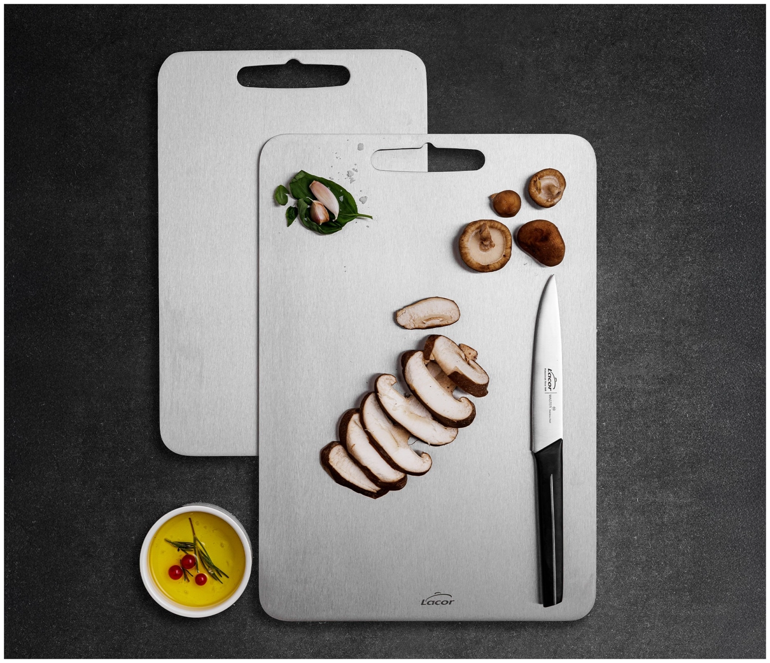 Planche à découper en acier inoxydable 18/10 25x36cm