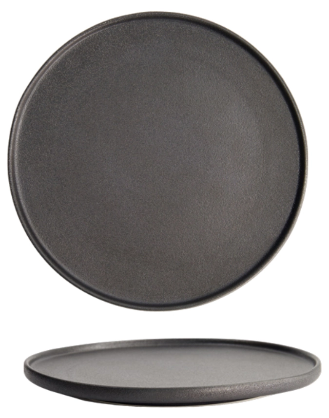 Assiette à bord relevé Yuzu Noir