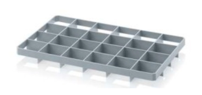 Insert pour conteneur Euro 60 x 40 cm gris inférieure