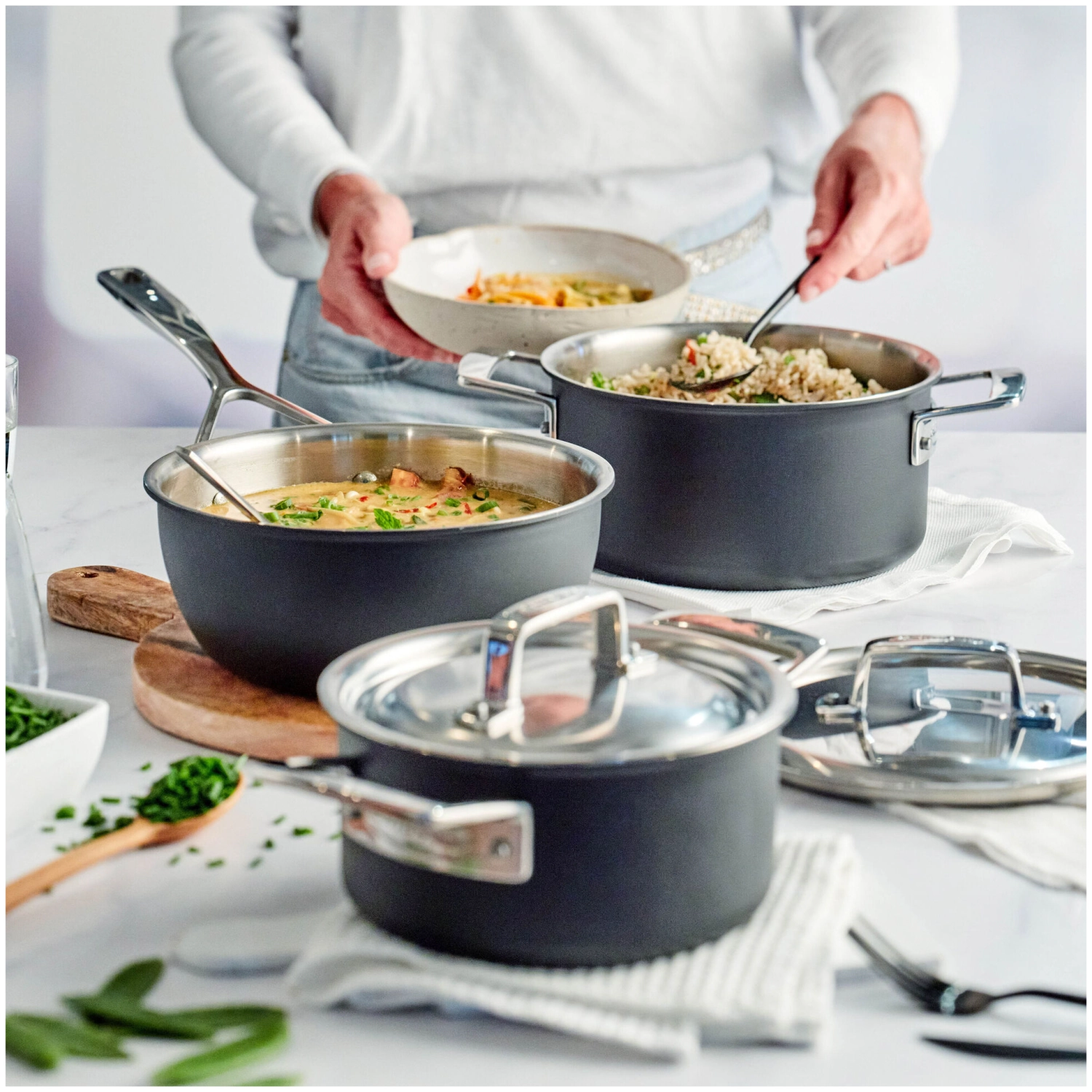 3tlg. Black 5 Kochtopfset