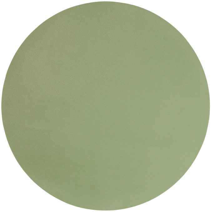 Set de table rond en cuir, sauge