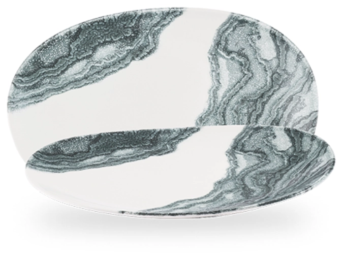 Assiette Tide Black Organic Opal