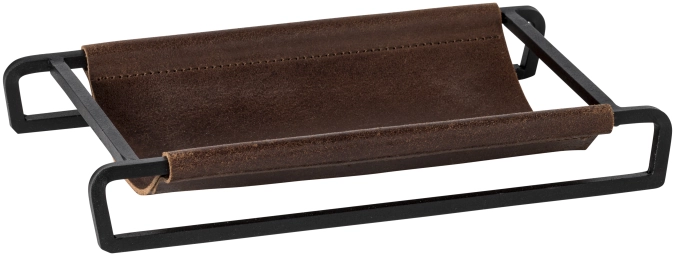 Plateau rectangulaire en cuir
