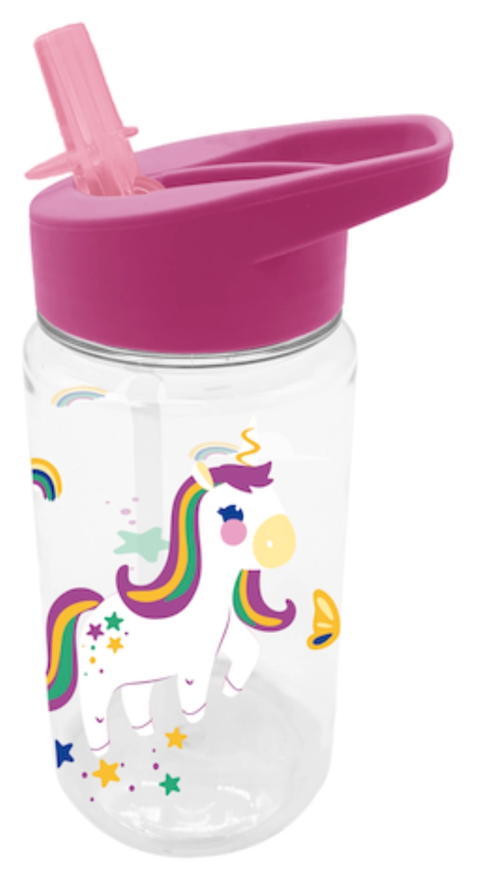 Trinkflasche mit Strohhalm Einhorn