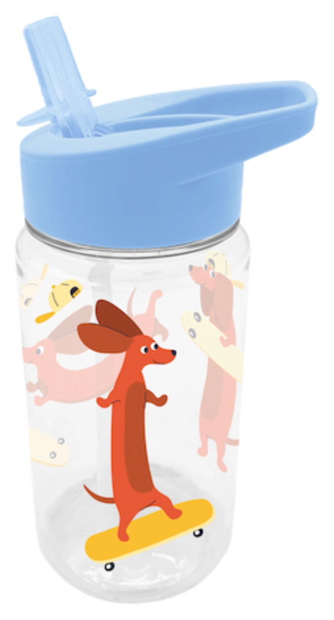 Trinkflasche mit Strohhalm Hund