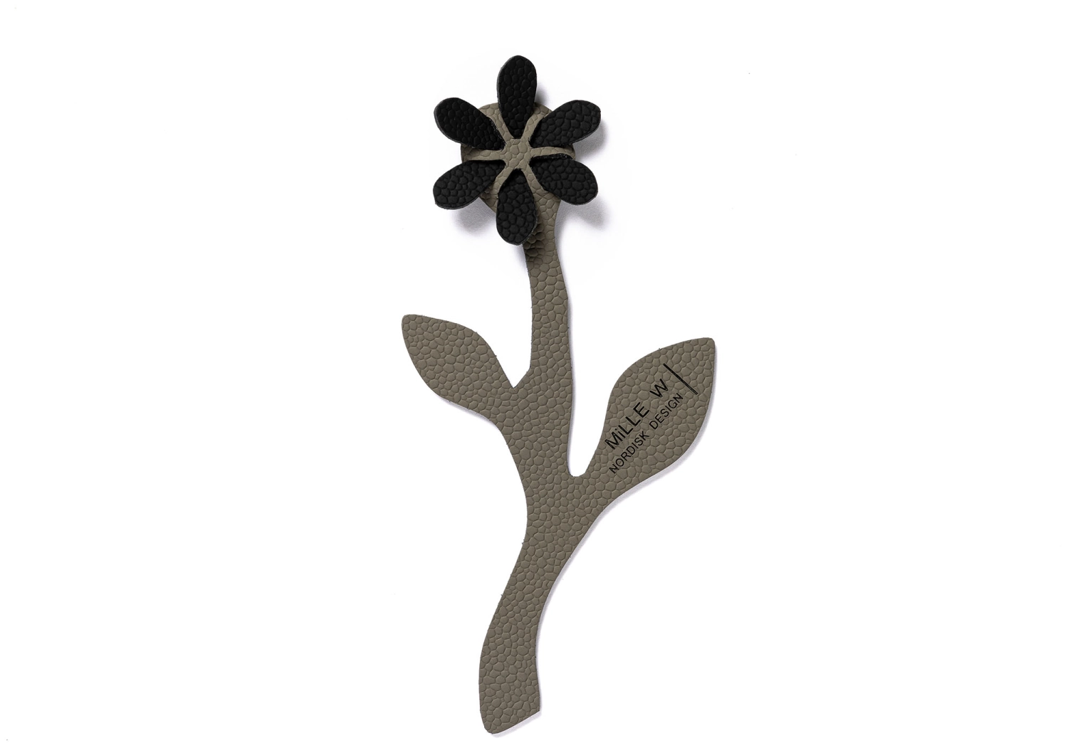 Lesezeichen Blume grau schwarz