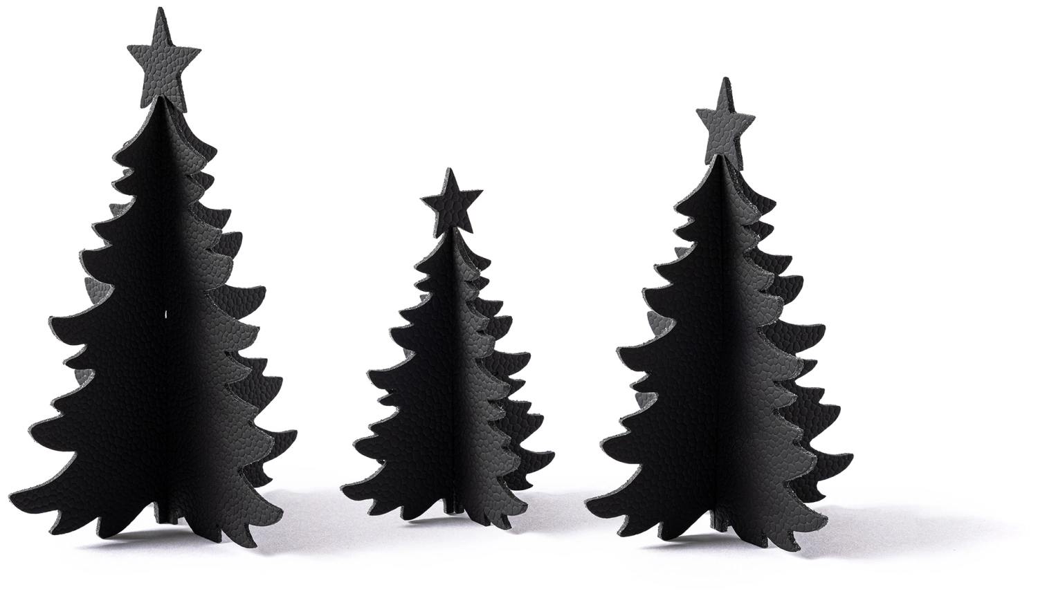 Lot de 3 sapins de Noël 9, 12, 14 cm noir