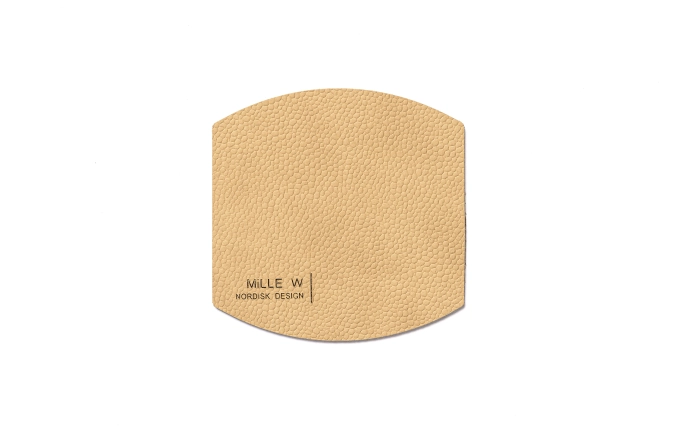 Dessous-de-verre ovale beige
