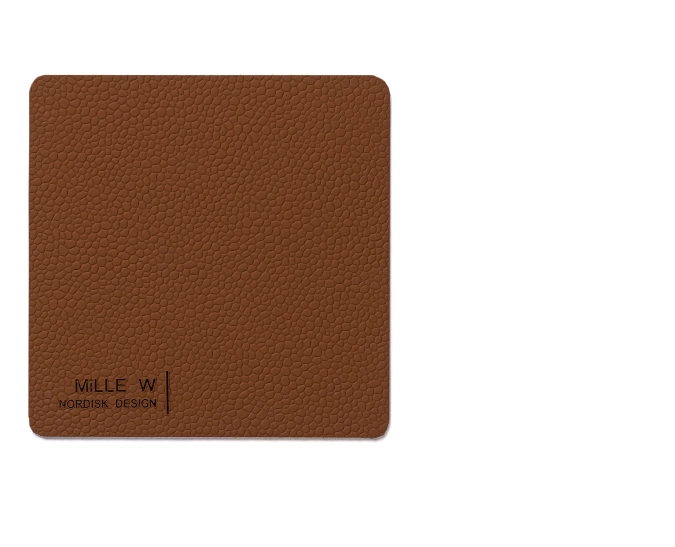 Dessous-de-verre rectangulaire cognac