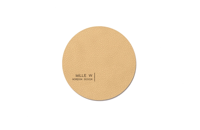 Dessous-de-verre rond beige