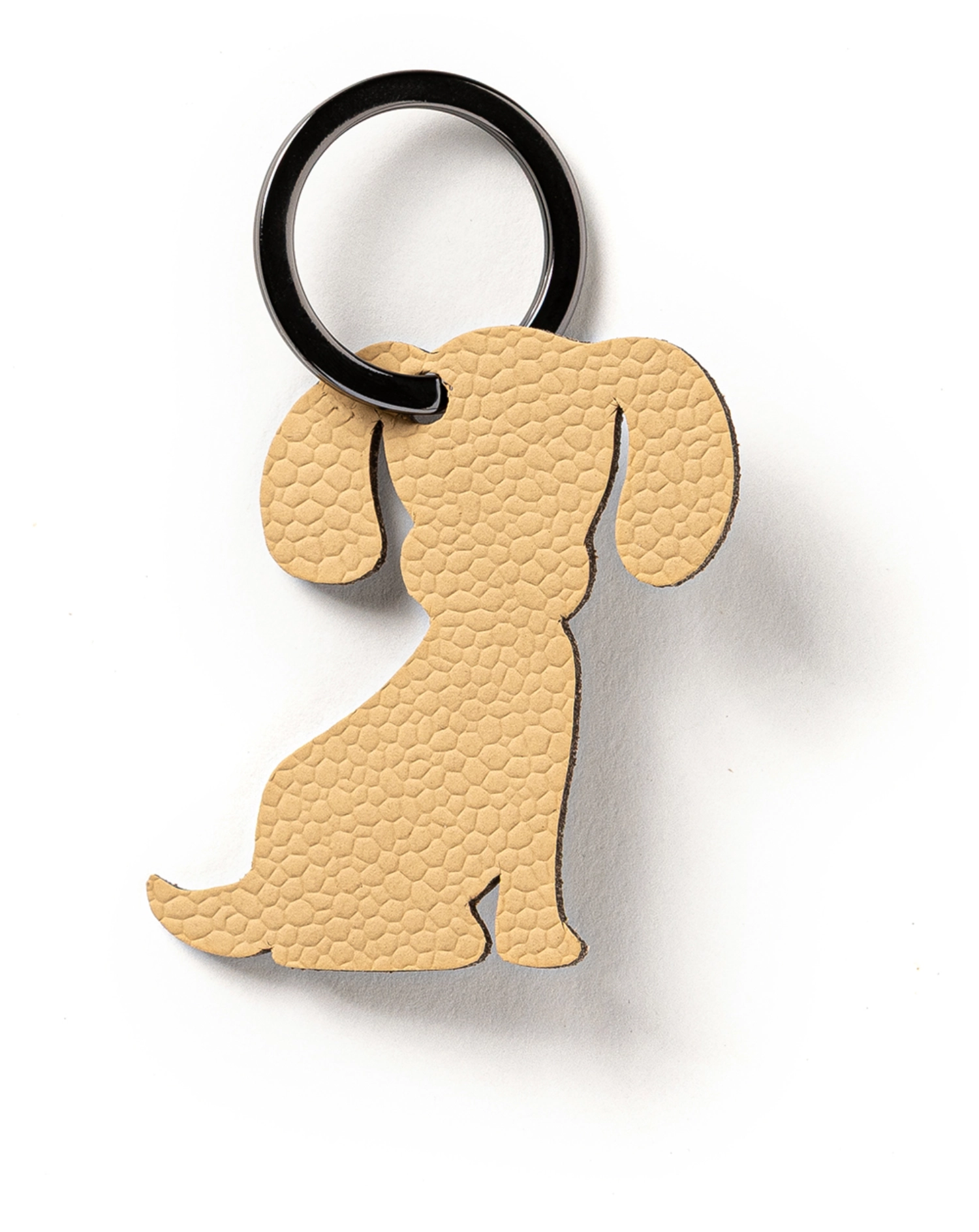 Porte-clés chien beige