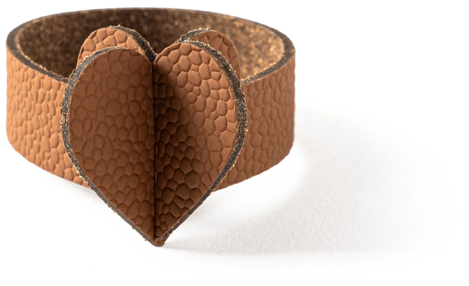 Rond de serviette cœur cognac