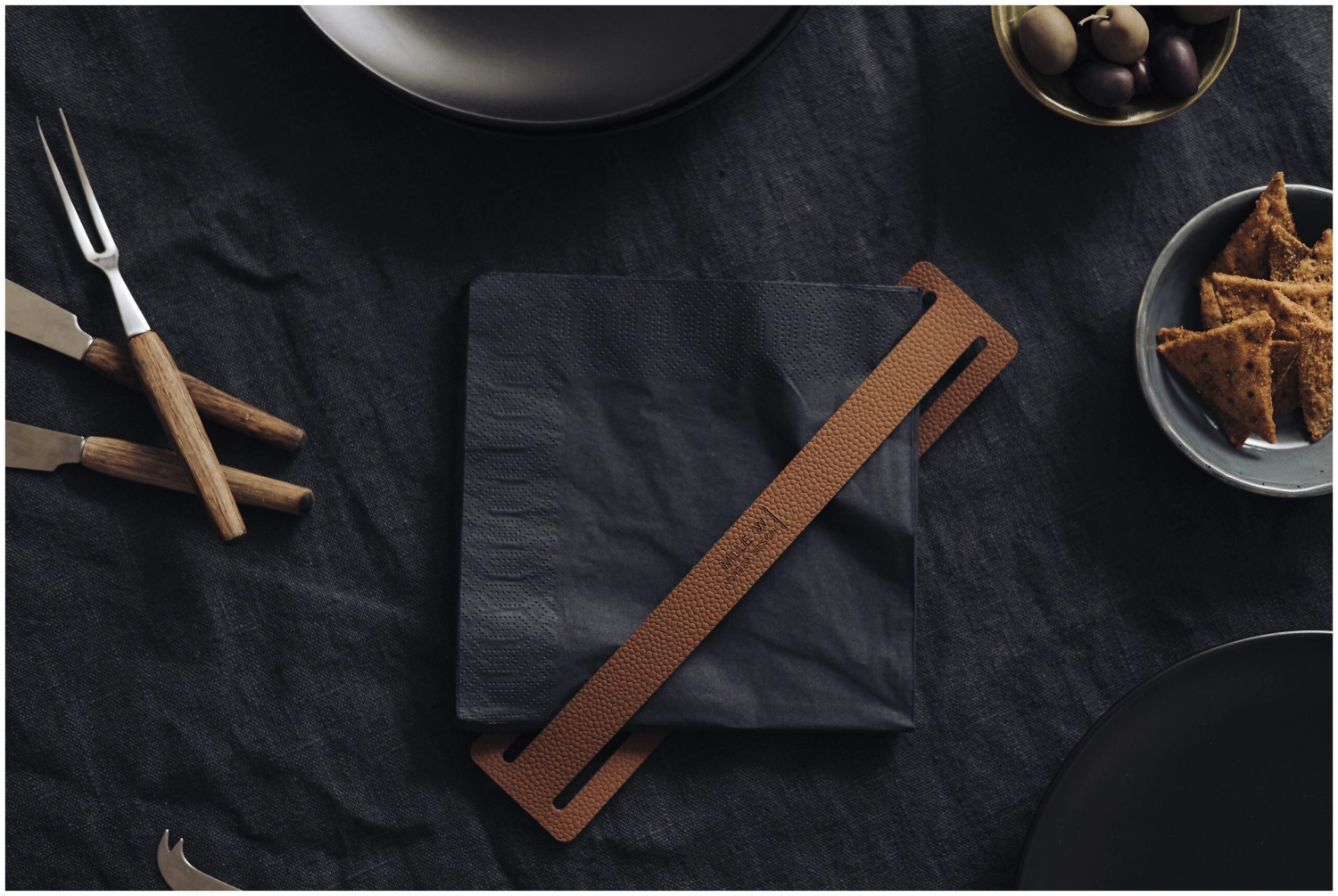 Porte-serviette pique-nique cognac