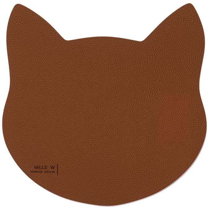 Tapis pour gamelle chat 22 x 16 cm S cognac