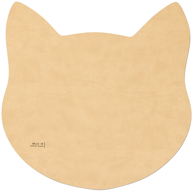 Tapis pour gamelle chat 40x30cm L beige