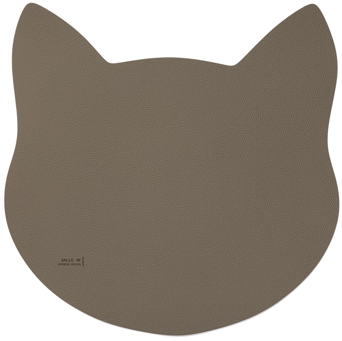 Tapis pour gamelle chat 40x30cm L gris