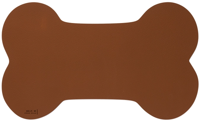 Tapis pour gamelle chien 45x27cm S cognac