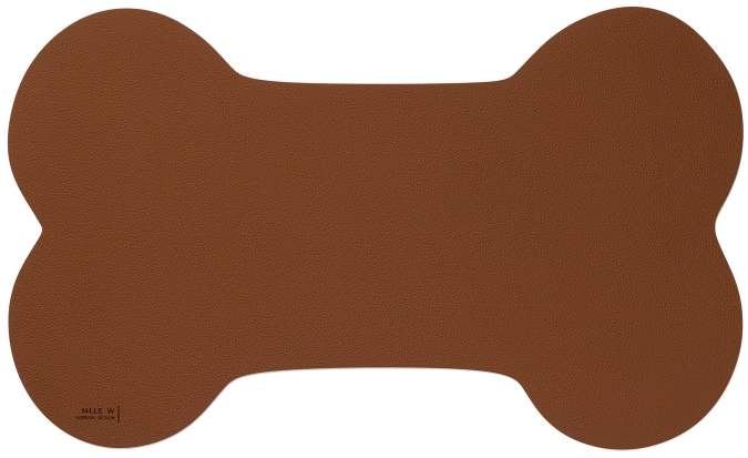 Tapis pour gamelle chien 50x30cm M cognac