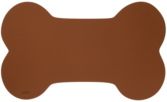 Tapis pour gamelle chien 65x39cm L cognac