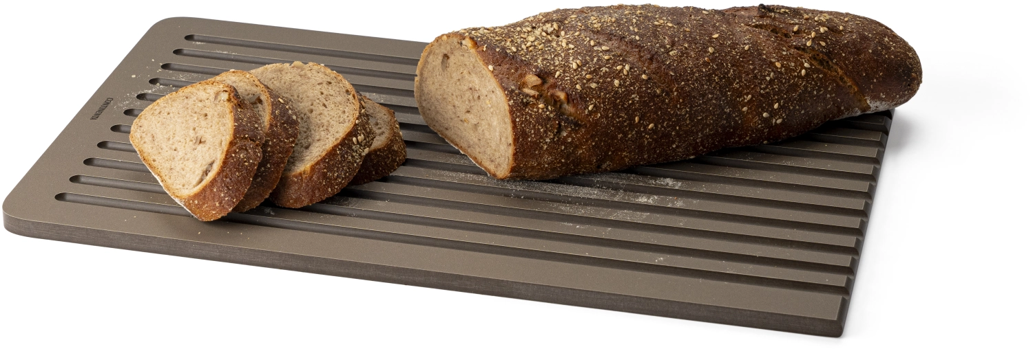Planche à découper duracore avec rainure à jus, brun