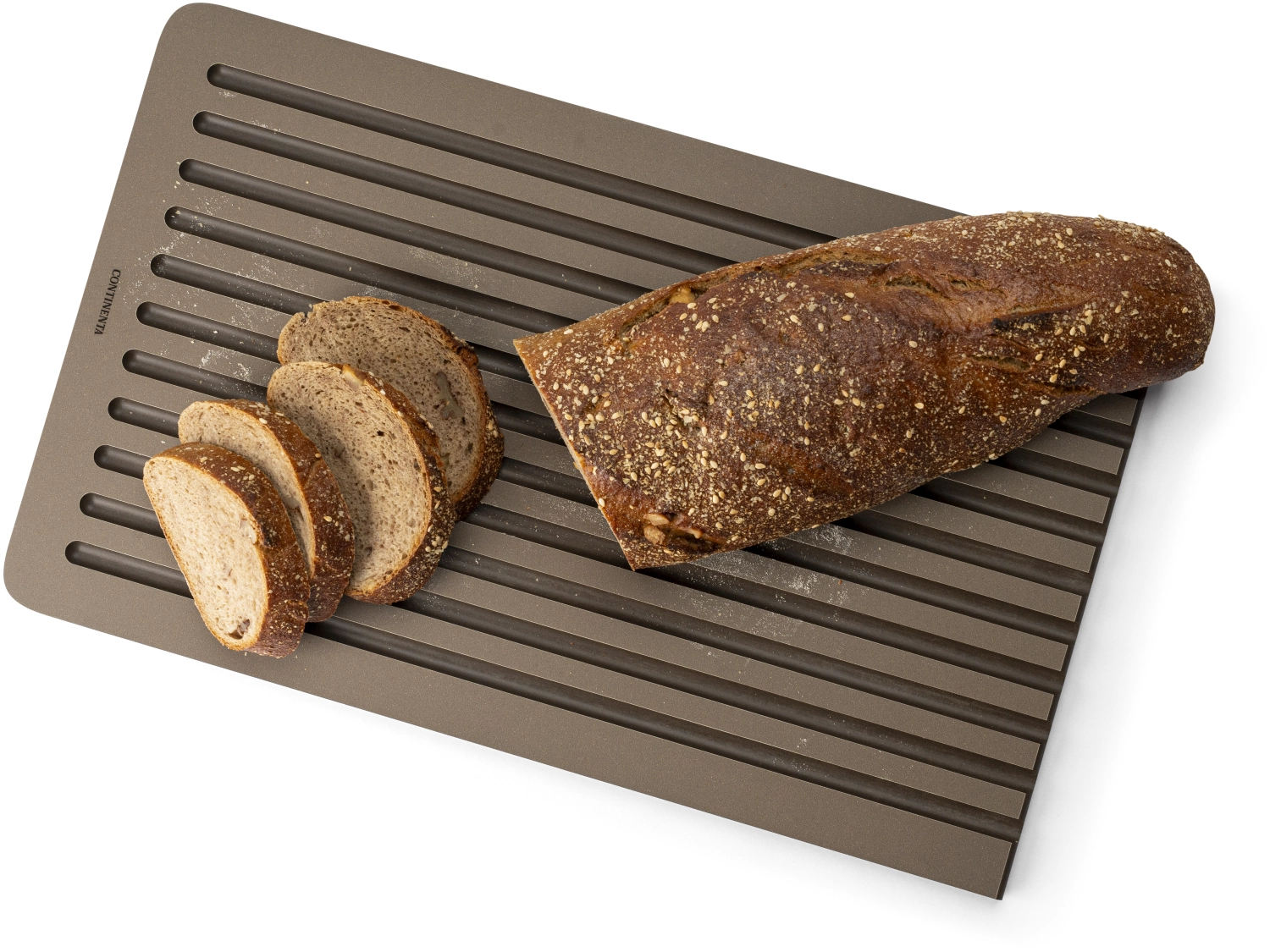 Planche à découper duracore avec rainure à jus, brun